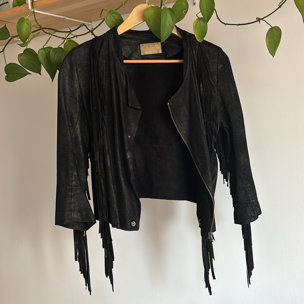 Cleobella Everly Fringe Leather Jacket